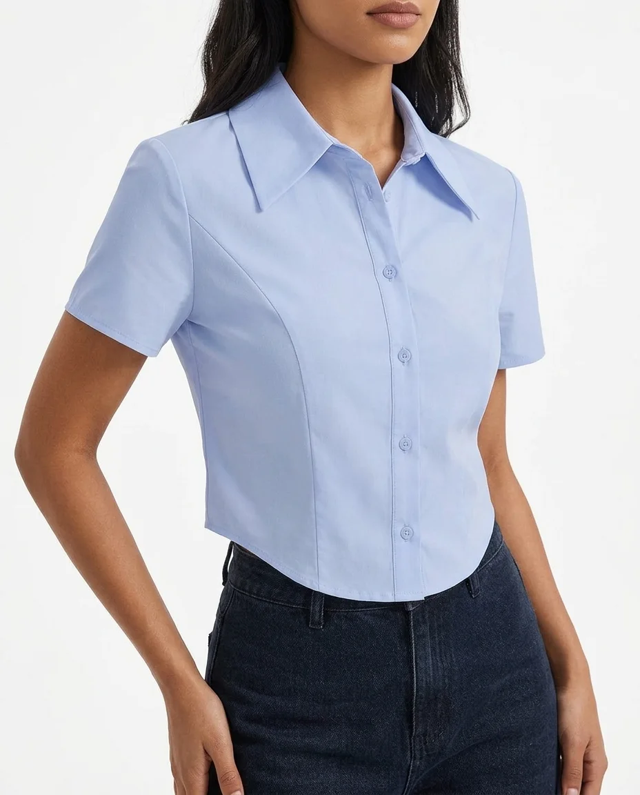 Affordable women's short sleeve shirt production for wholesale clothing vendors