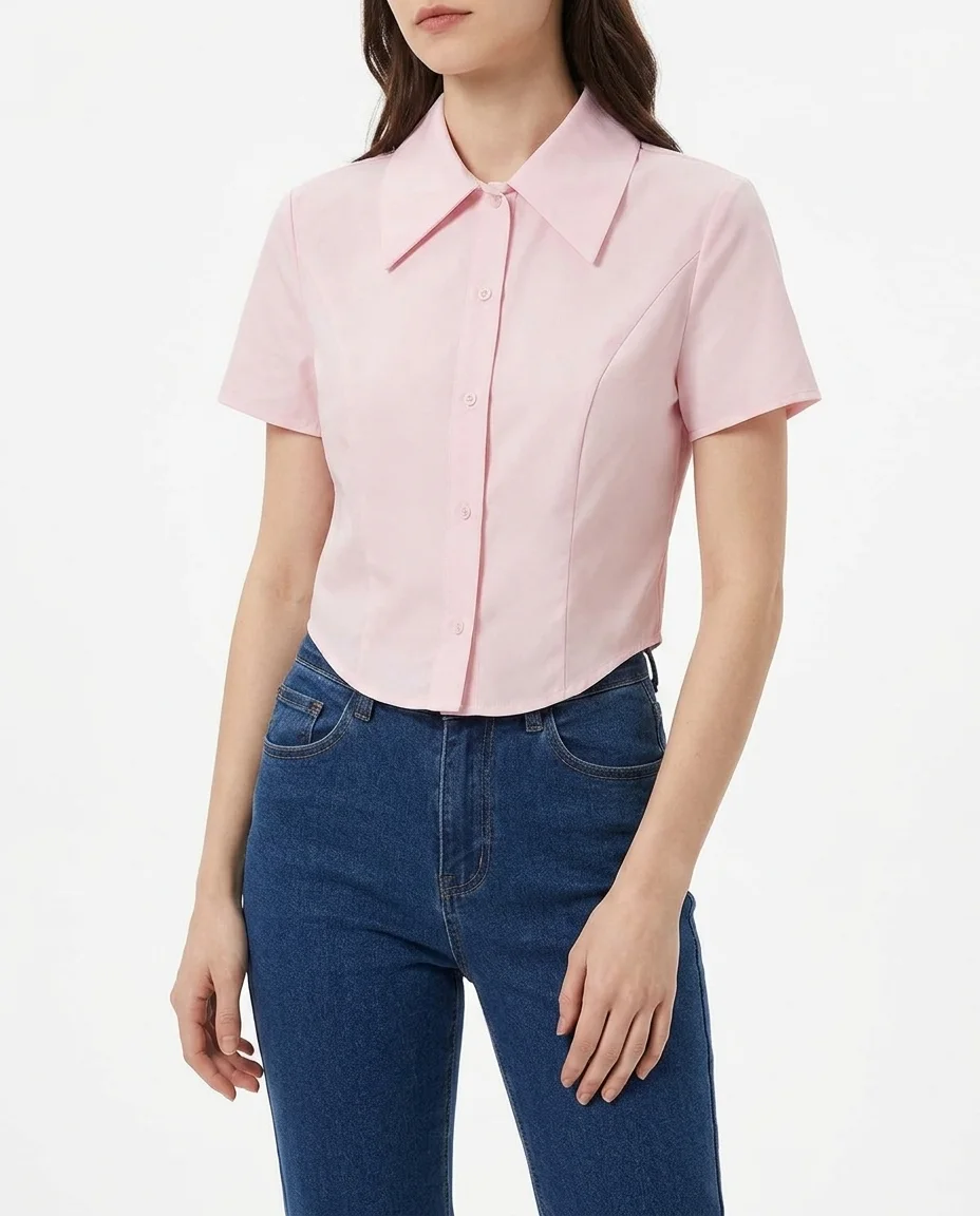 Women's short sleeve shirt manufacturing for fast fashion apparel lines