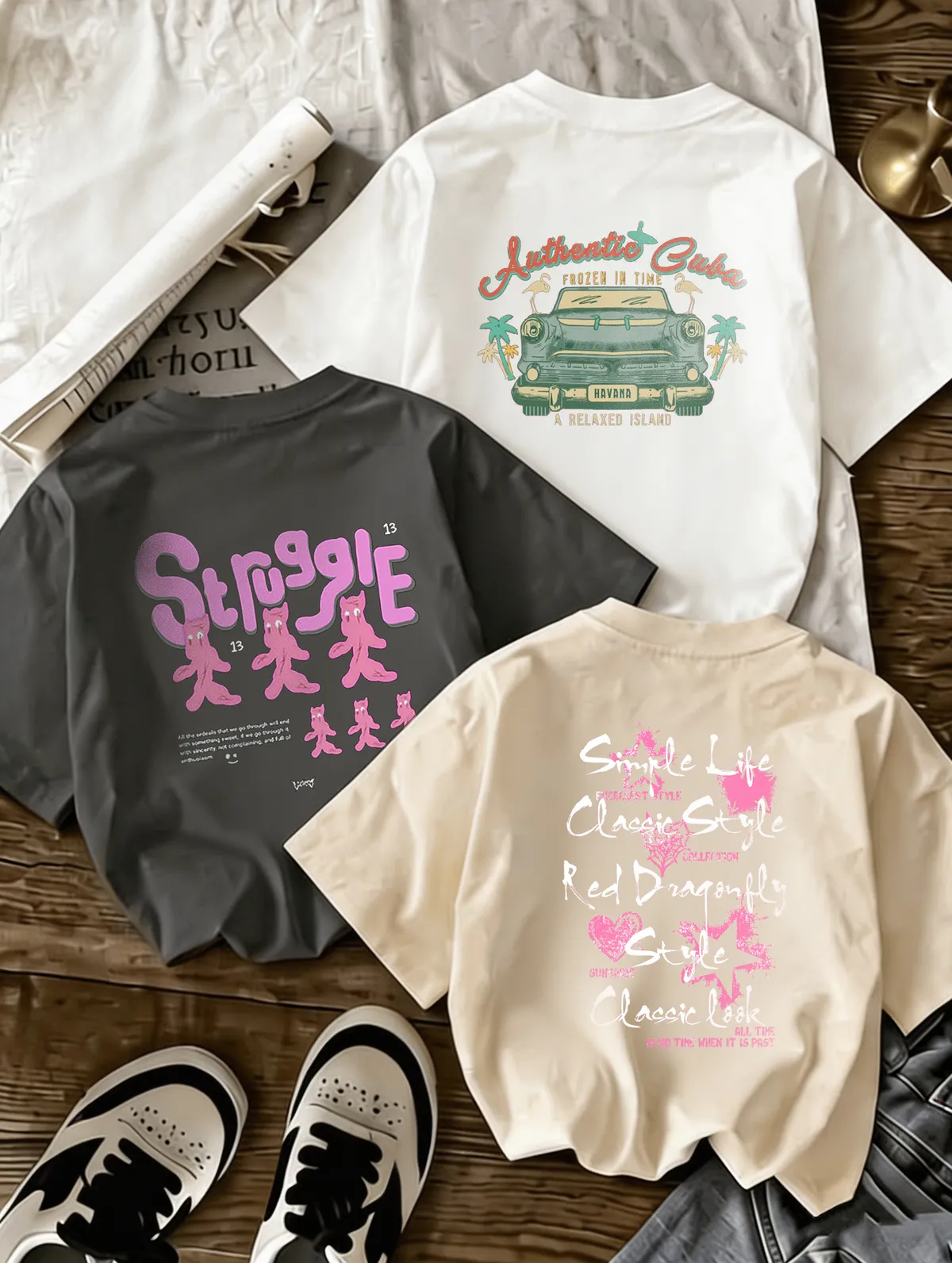 Streetwear graphic T-shirt pack manufacturing for private label apparel