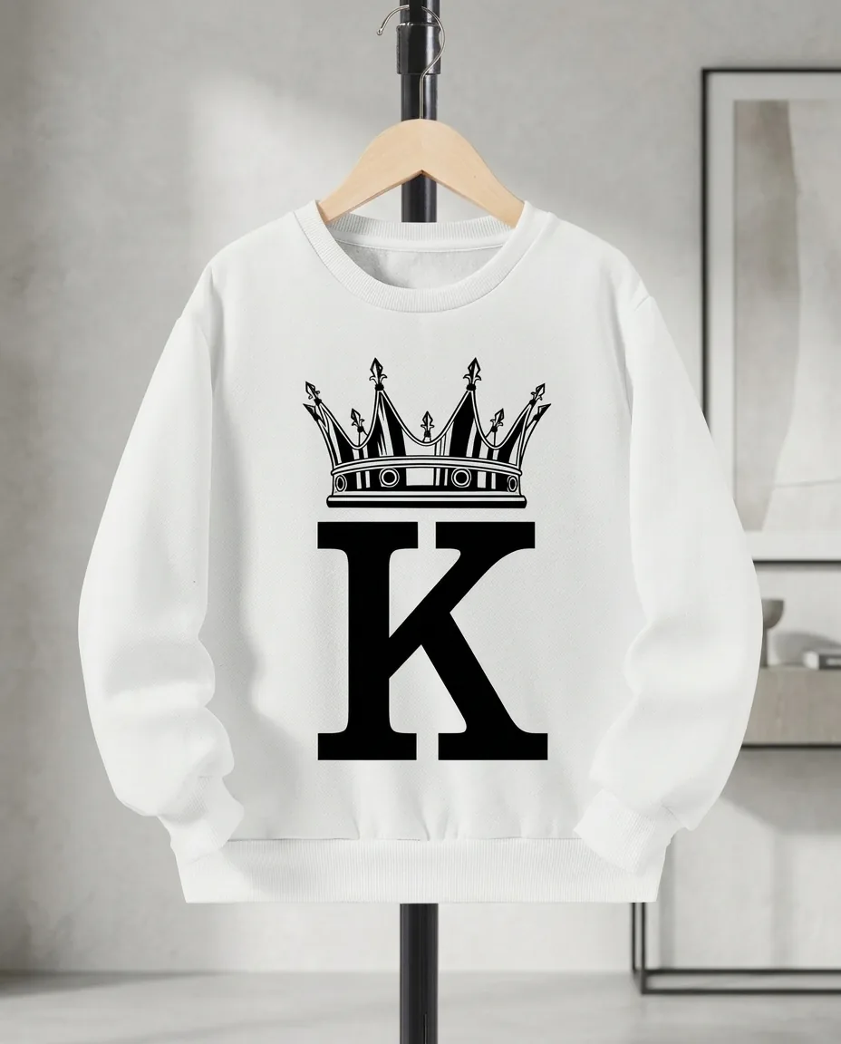 Custom women's tops sample White Crown K Sweatshirt for wholesale apparel manufacturing